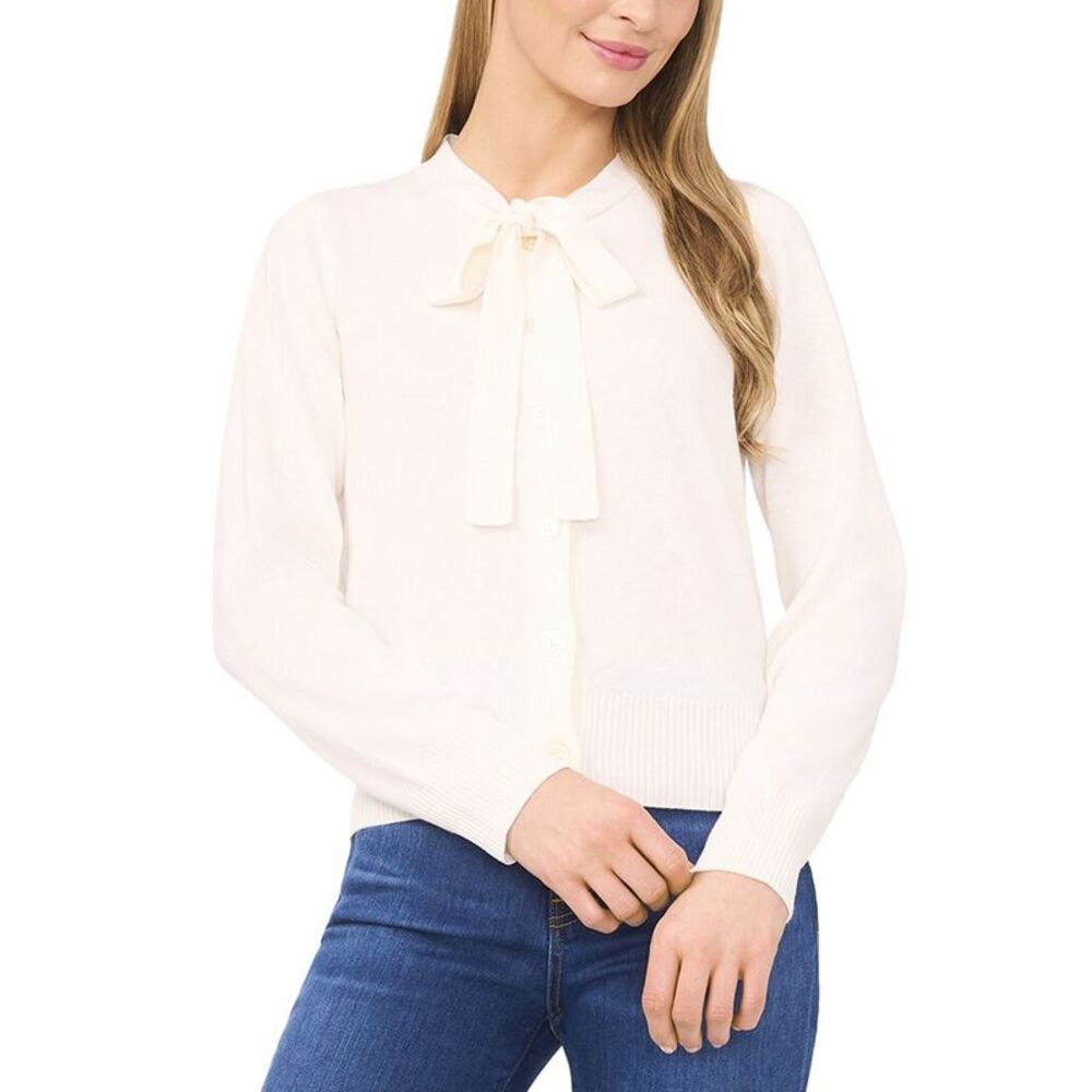 Cece Womens  Regular Fit Wool-Blend Cardigan, White